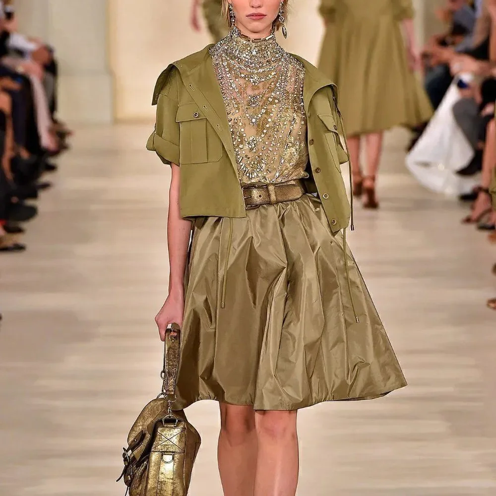 Ralph Lauren  Spring  2015 Collection Gold Luster Vachetta Hunting Messenger Bag